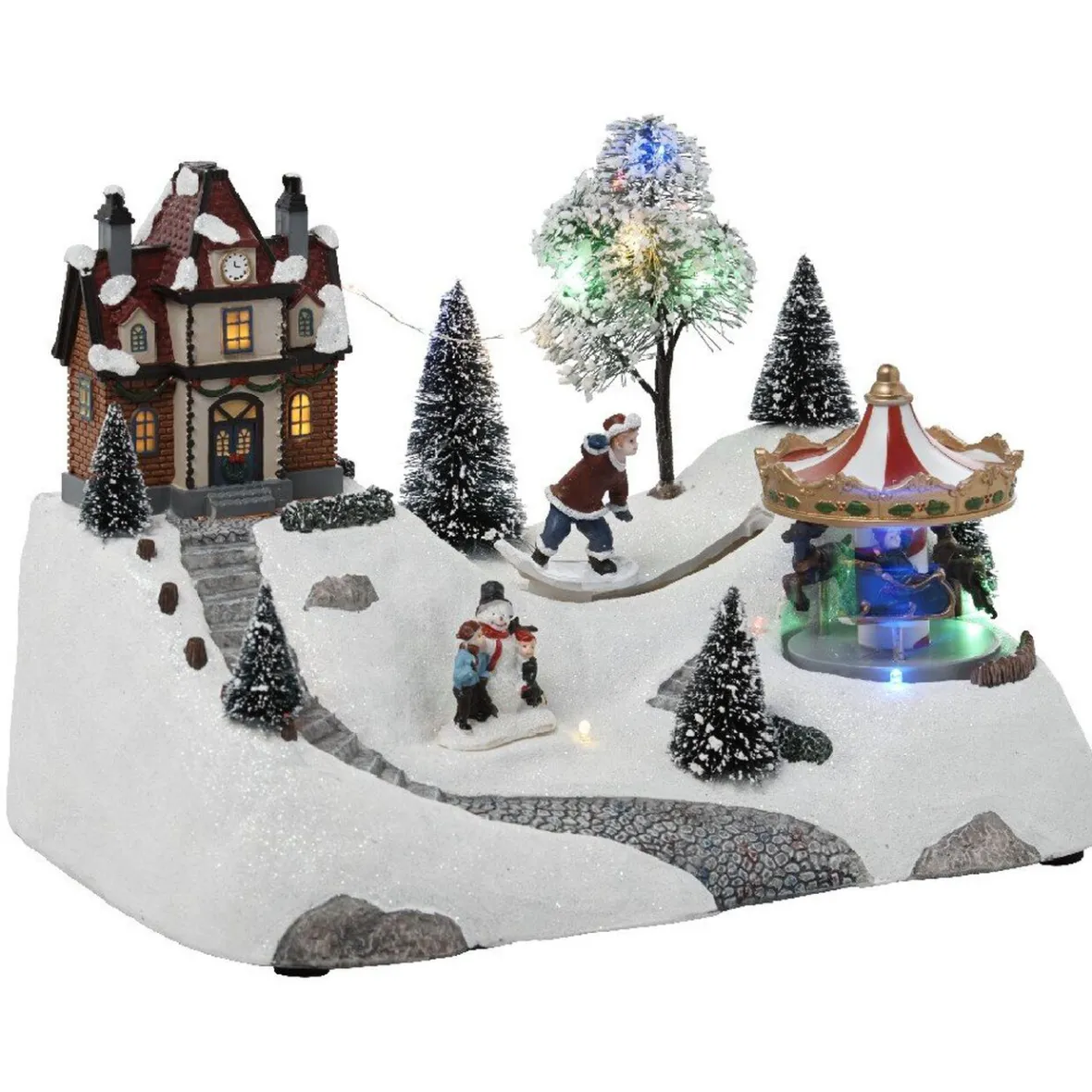 Village de Noël lumineux 9 led multicolore-Gifi Outlet