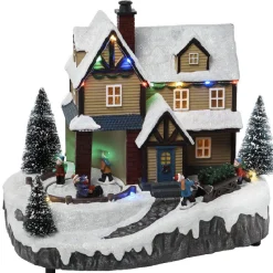 Village de Noël lumineux musical 13 led multicolore-Gifi Best